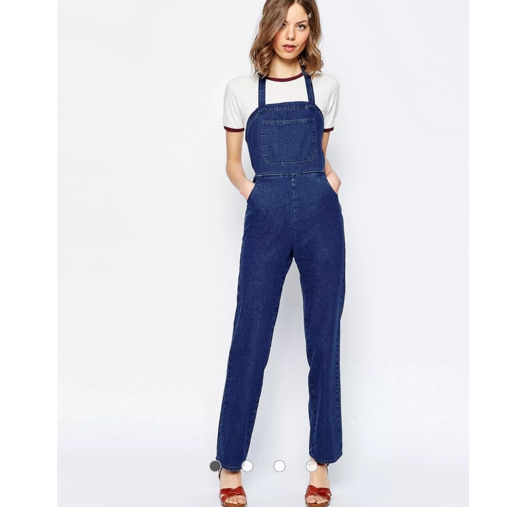 ASOS Denim Halter Overalls